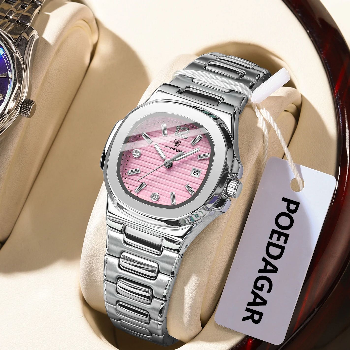 Luxury Watch Lady - Reloj de pulsera POEDAGAR cuadrado a