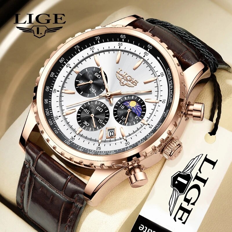 Luxury Watch Holder For Men - LIGE-reloj deportivo de lujo para hombres,