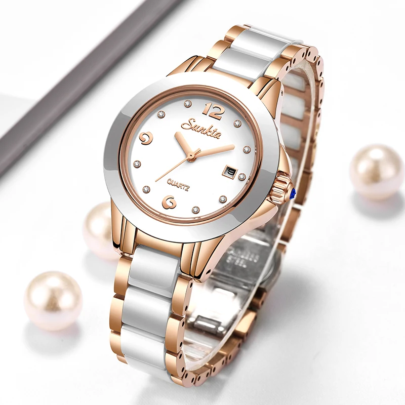 Luxury Watch Lady - Reloj Sunkta de cuarzo informal a