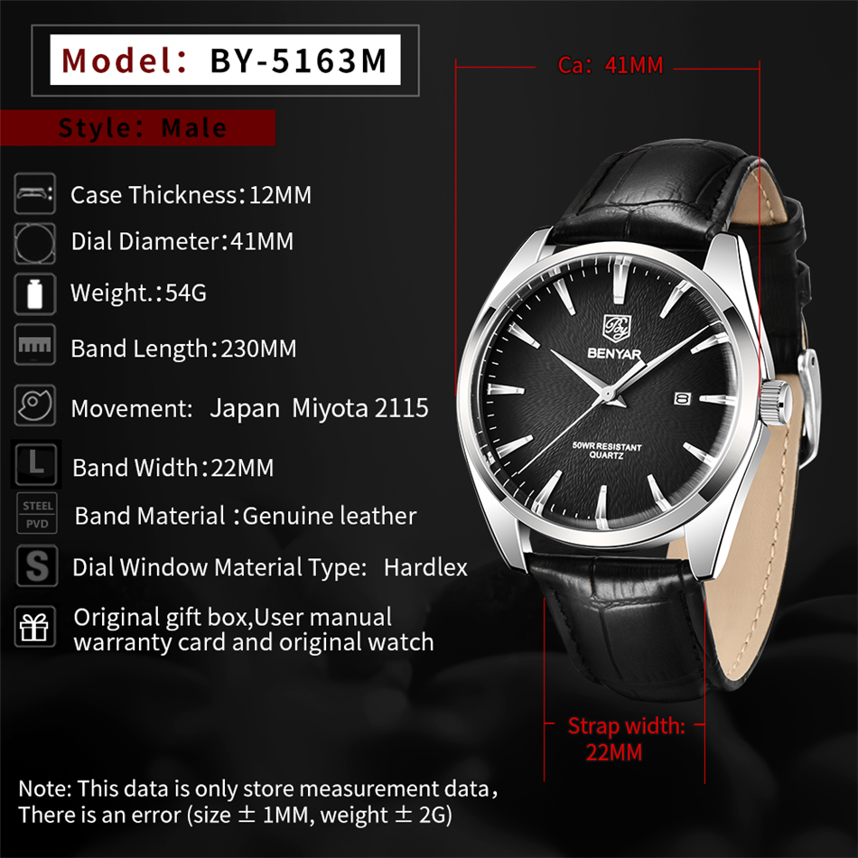 Benyar 5163 relojes de pulsera - Luxury Watch Holder For Men reseña y precio