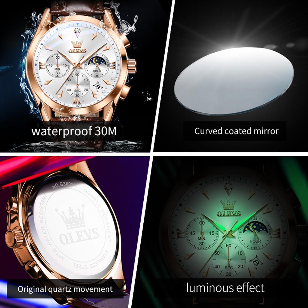 OLEVS nuevo reloj de cuarzo de - Luxury Watch Holder For Men reseña y precio