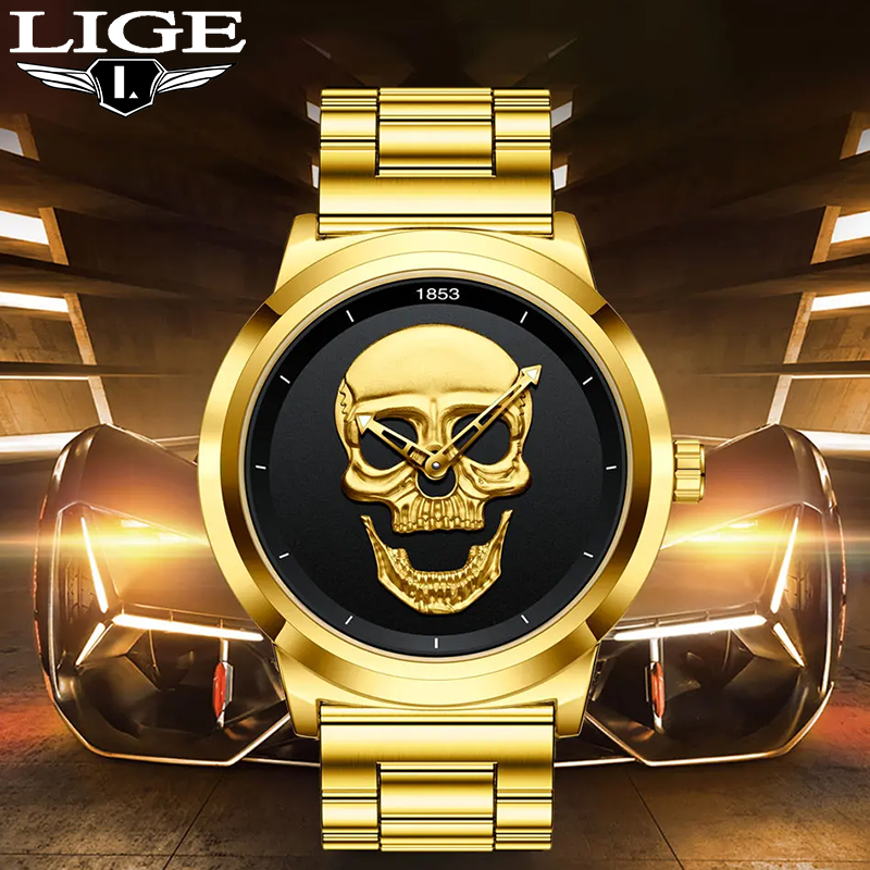 Reloj LIGE de cuarzo de marca  - Luxury Watch Holder For Men reseña y precio